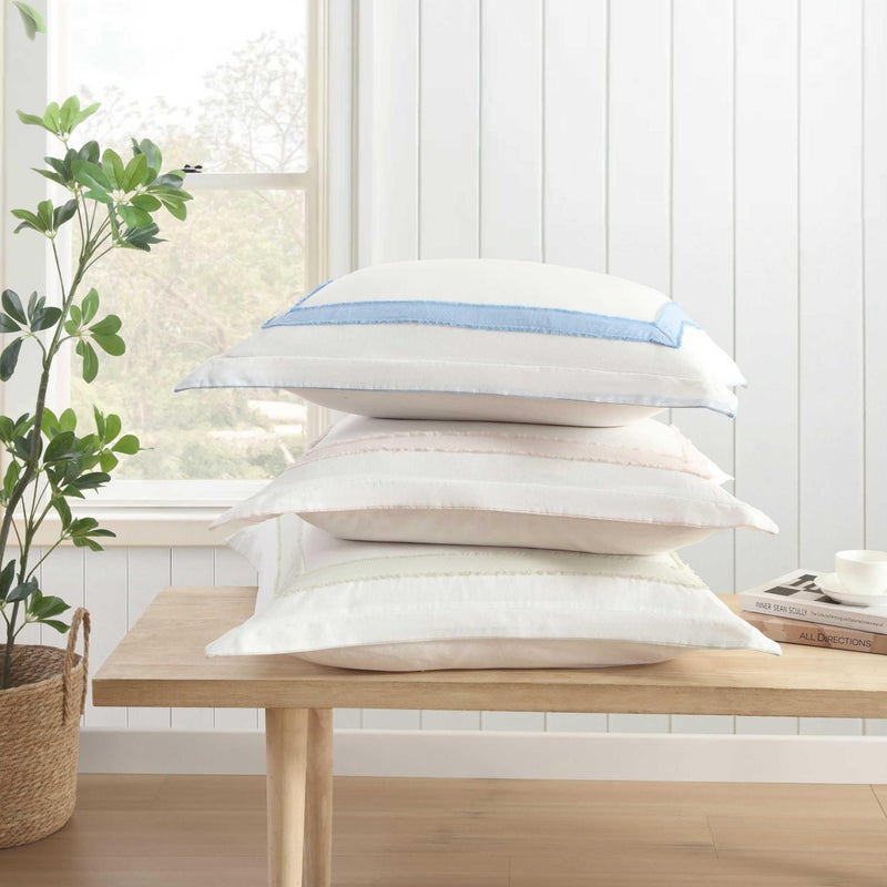 Laura Ashley - Euro Sham, 100% Cotton with Contrast Border, Throw Pillow Cover for Bed or Couch, Oeko-Tex Certified (Mila Blue, 26" x 26") - Image 5